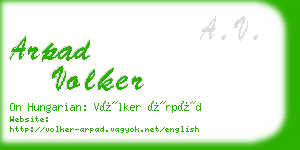 arpad volker business card