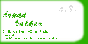 arpad volker business card